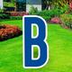 Royal Blue Letter (B) Corrugated Plastic Yard Sign, 30in